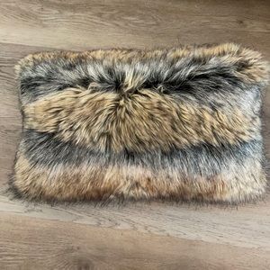 Exotic pattern, plush texture oversized faux fur pillow. New. Priced to sell!!!